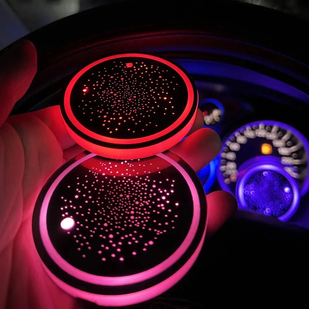 LumeRide LED Car Cupholder Coasters