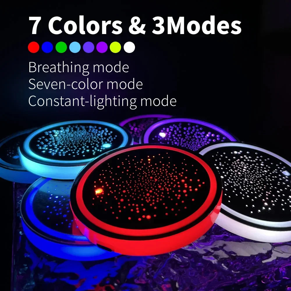 LumeRide LED Car Cupholder Coasters